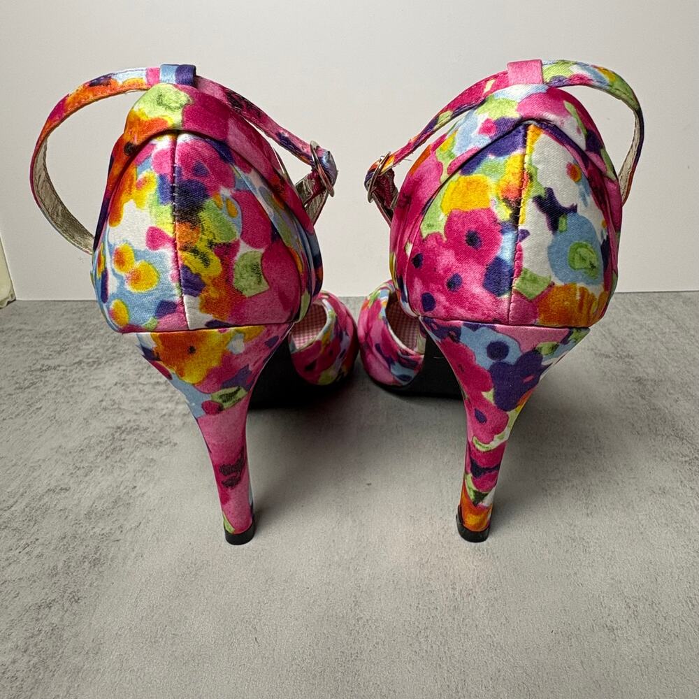 Rocket Dog Brand K9 Satin Floral Pattern Heel Adjustable Ankle Strap Women's 9.5 - Picture 7 of 15